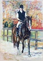 "Horse & Rider"  28 x 22 Pastel on Paper